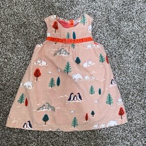 Charming Pink Kids Dress with Forest Print from Boden